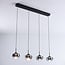 3-step dimmable pendant light Amina - smoked glass with colour gradient