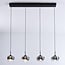 3-step dimmable pendant light Amina - smoked glass with colour gradient