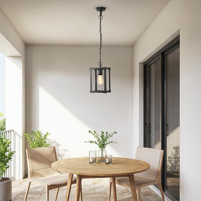 Industrial outdoor pendant lamp Joya - Black