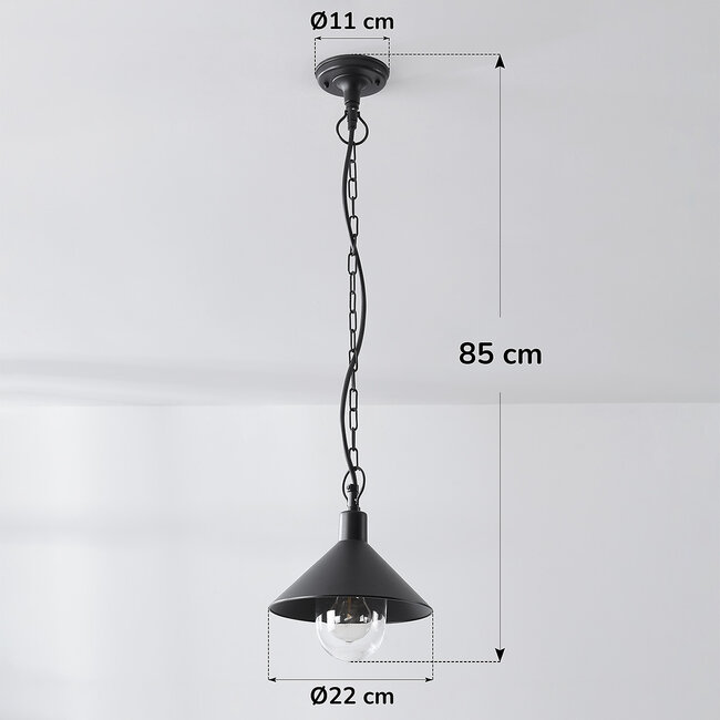 Jette outdoor pendant lamp - Black