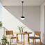 Black outdoor pendant lamp with opal white shade - Junia