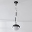 Black outdoor pendant lamp with opal white shade - Junia
