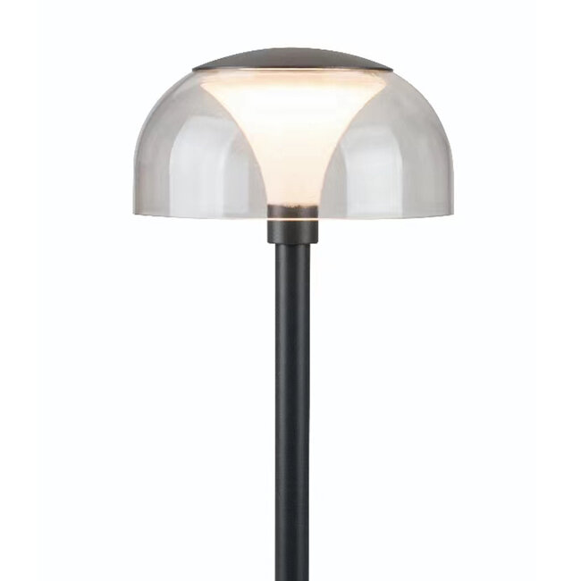 Black standing outdoor lamp with transparent shade - Joaz