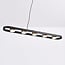 5-light pendant light Sesto - black with gold details