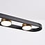 5-light pendant light Sesto - black with gold details