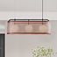 3-light pendant light Marrone - brown leather shade with opal glass