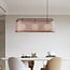 3-light pendant light Marrone - brown leather shade with opal glass