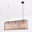 3-light pendant light Marrone - brown leather shade with opal glass