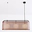 3-light pendant light Marrone - brown leather shade with opal glass
