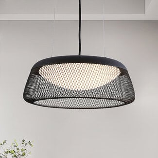 Dimmable pendant light Milani - black with open shade and integrated LED