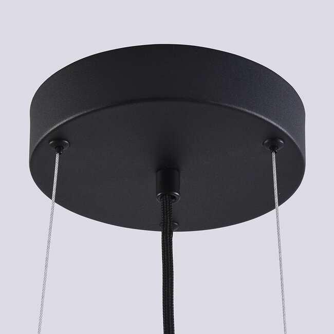 Black pendant lamp with open shade and dimmable LEDs - Milani
