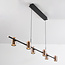 Kyo pendant lamp, 6-light - black with Gold