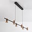 Pendant lamp Kyo 6-light in black and gold