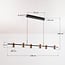 Pendant lamp Kyo 6-light in black and gold
