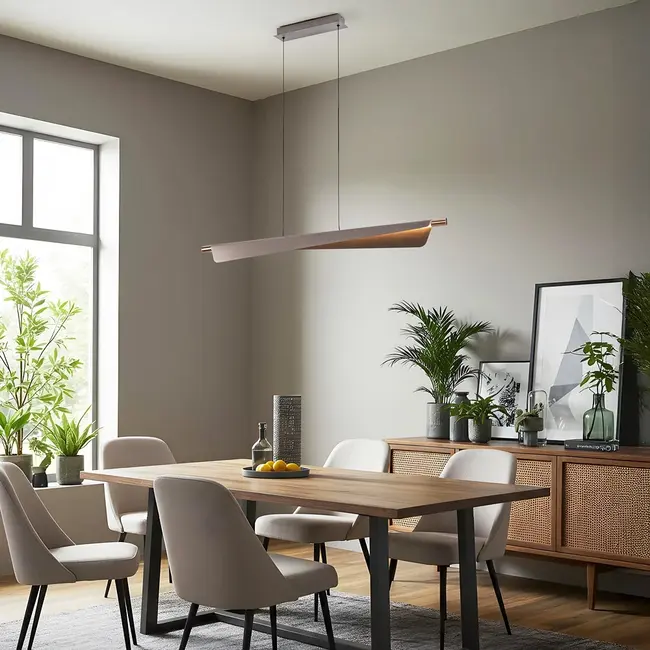 Mitsu designer pendant light - 3-step dimmable - brushed grey
