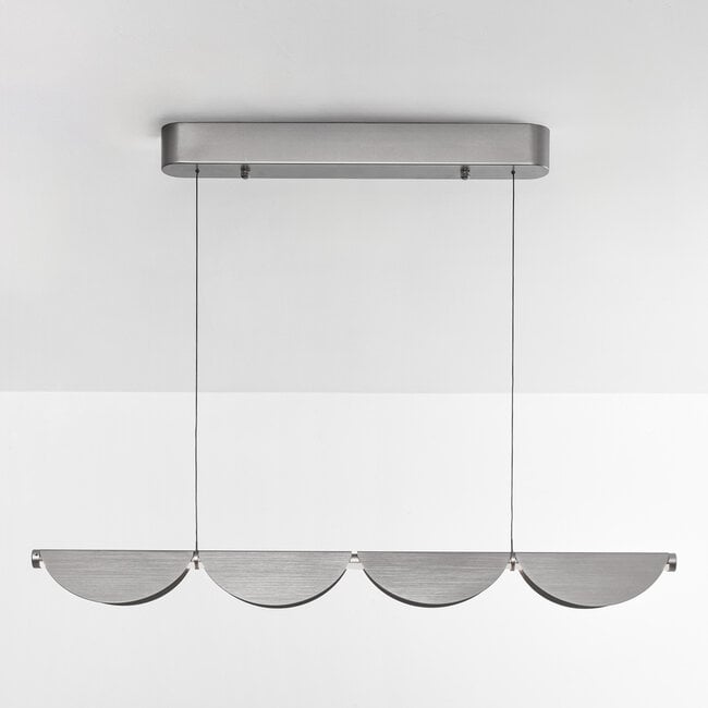 3-step dimmable design pendant light Mirai - brushed grey with integrated LED