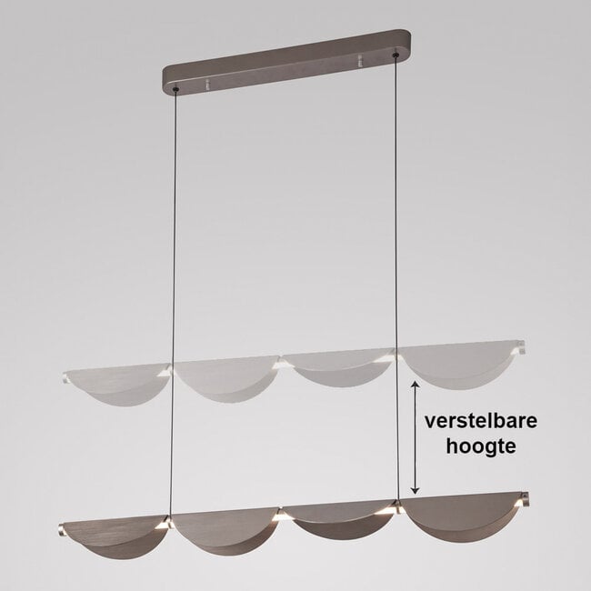 3-step dimmable design pendant light Mirai - brushed grey with integrated LED