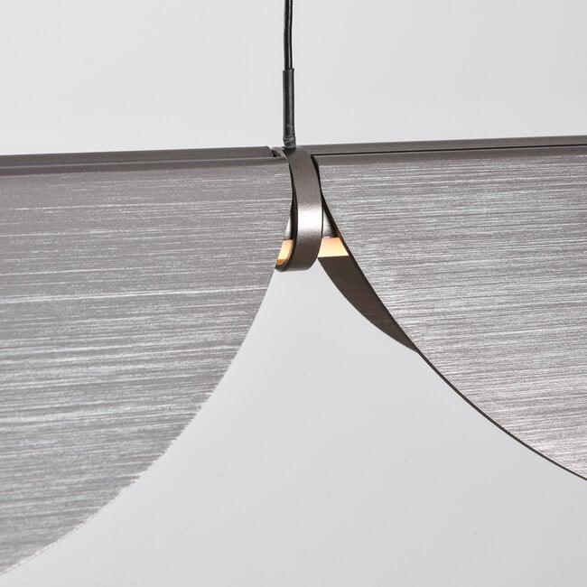 3-step dimmable design pendant light Mirai - brushed grey with integrated LED