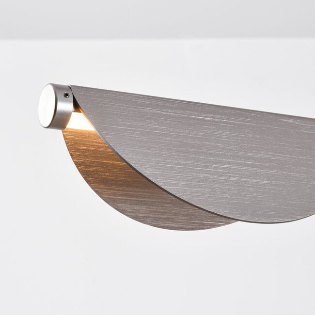 3-step dimmable design pendant light Mirai - brushed grey with integrated LED