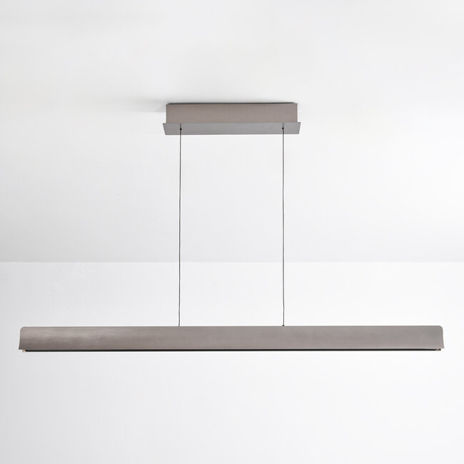 Modern adjustable pendant lamp Miyo with dimmable LEDs, brushed grey - max. 40W