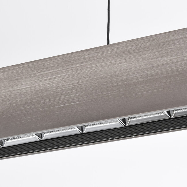 Modern adjustable pendant lamp Miyo with dimmable LEDs, brushed grey - max. 40W