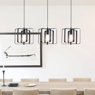 Industrial pendant lamp, 3-light - Maiko