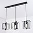 Industrial 3-light pendant light Maiko - black open frame
