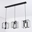 Industrial 3-light pendant light Maiko - black open frame