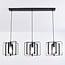 Industrial 3-light pendant light Maiko - black open frame