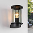 Outdoor wall lamp with smoked glass, Peije - black