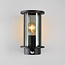 Black outdoor wall lamp with smoked glass and sensor - Pax
