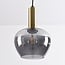 pendant light Ischa - apple-shaped smoked glass, gold