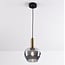 pendant light Ischa - apple-shaped smoked glass, gold