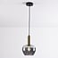 pendant light Ischa - apple-shaped smoked glass, gold