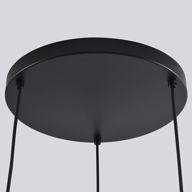 3-light pendant light Ismay - apple-shaped smoked glass, black