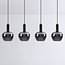 4-light Ilvy pendant lamp in apple-shaped smoked glass - Black