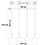 4-light pendant light Ilvy - apple-shaped smoked glass, black elongated