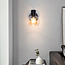 Wall spotlight Pilou - amber glass and black