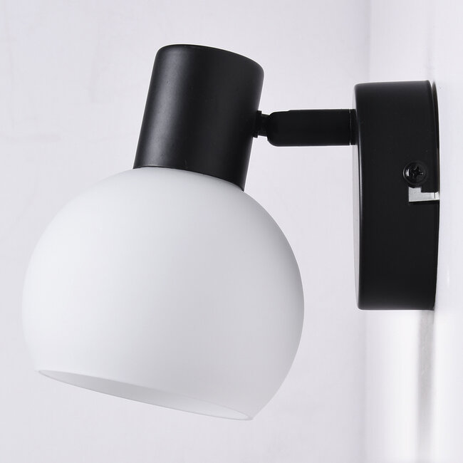 Wall spotlights with opal white glass - Pilou