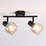 2-light ceiling spotlight Phiene - amber glass