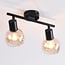 2-light ceiling spotlight Phiene - amber glass