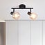 2-light ceiling spotlight Phiene - amber glass