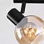 2-light ceiling spotlight Phiene - amber glass