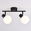 Swivel ceiling spotlight Phiene with opal white glass, 2-light