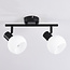 Swivel ceiling spotlight Phiene with opal white glass, 2-light