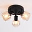 3-light ceiling light Peri - amber glass