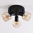 Rotatable ceiling lamp with Amber glass, 3-light - Peri