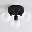 Rotatable ceiling lamp with opal white glass, 3-light - Peri
