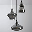 Black pendant lamp with smoked glass, 3-light - Trinidad