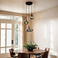 Black pendant lamp with smoked glass, 3-light - Trinidad